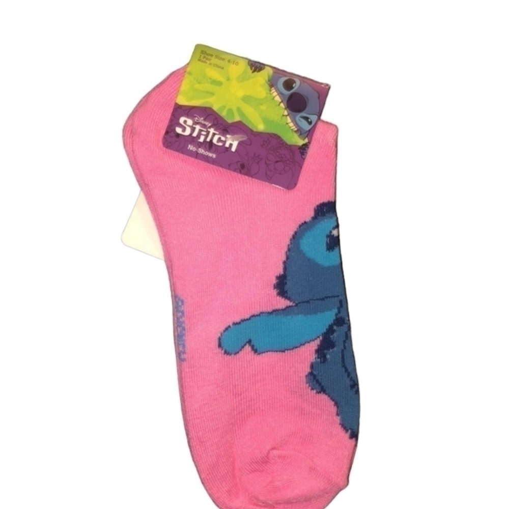 Disney Stitch No Show Socks Shoe Size 4-10